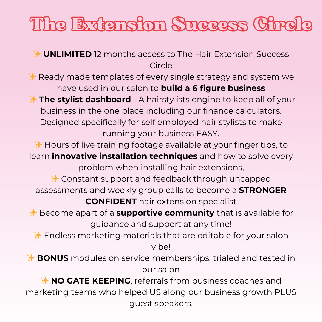 The Extension Success Circle (REDEEM YOUR MONEY BACK)